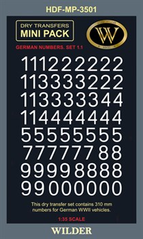 Немецкие номера для наземной техники. Сет 1.1 Сплошные, белые, высота 310 мм.