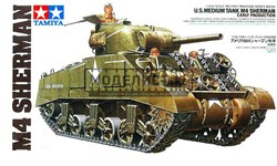 Американский средний танк М4 Sherman (ранняя версия) 1942г. с 3 фигурами танкистов