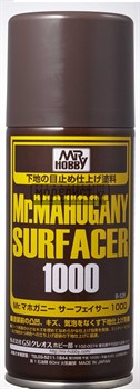 краска-грунтовка в баллончиках Mr.MAHOGANY SURFACER 1000 170мл.