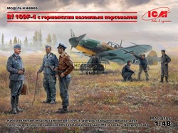 Bf 109F-4 с германским наземным персоналом