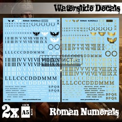 Waterslide Decals - Roman Numerals