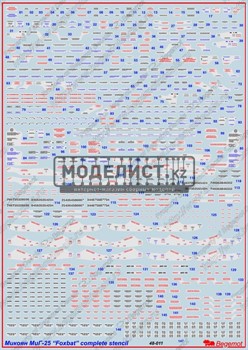 Микоян МиГ-25 1.48 технические надписи