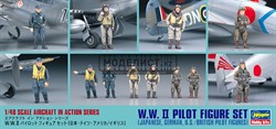 W.W.II PILOT FIGURE SET (JAPANESE, GERMAN, U.S., BRITISH PILOT FIGURES)