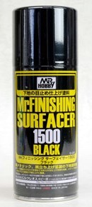 Краска-грунтовка в баллончиках  Mr.FINISHING SURFACER 1500 BLACK 170мл