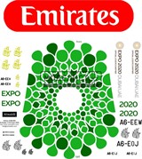 Декаль Эйрбас-380 Emirates EXPO 2020 - фото 32579